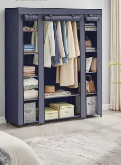 Dulap Portabil Pentru Dormitor, Bleumarin, 150 Cm