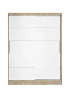 Dulap RODOS 03, usi glisante, corp somona + usi alb, 150x60x200 cm