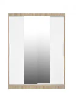 Dulap RODOS 04, usi glisante si oglinda, corp somona + usi alb, 150x60x200 cm