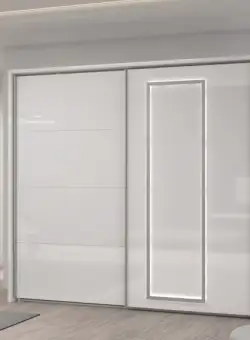 Dulap Soprano, Alb si Alb Lucios, 231.1 Cm