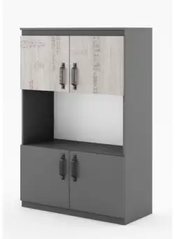 Dulap Sorento Cu 4 Usi, Stejar Grafit Si Santana, 90 Cm