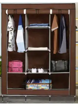 Dulap textil dublu pentru haine, inchidere prin fermoar