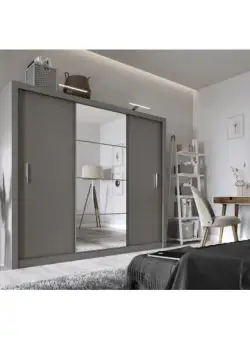 Dulap Thea Cu 3 Usi, Gri, 250 Cm