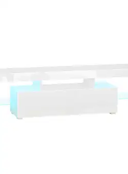 Dulap TV pana la 65", Design Elegant cu Lumini LED de 16 Culori RGB, Dulap cu Usa pentru TV, MDF si Sticla, 160x35x45cm HOMCOM | Aosom RO