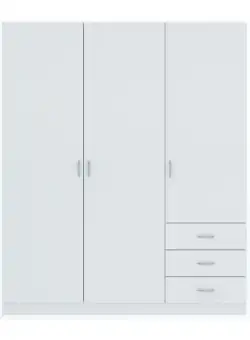 Dulap VARIA, 3 usi, 3 sertare, alb, 144x50x176 cm