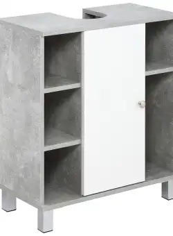 Dulapior Baie Subchiuvetă Kleankin, Formă U, 6 Rafturi, 60x30x68cm | Aosom Romania