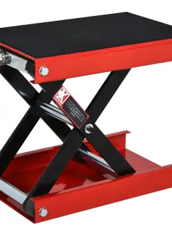 Durhand Suport Ridicare Motociclete Scissor Lift Oțel Platformă Cauciucată Roșu | Aosom Romania