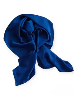 Esarfa dama, tip batic, forma patrata, uni, subtire, Silk Soft Touch, Electric Blue, 70x70cm, Albastru