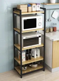 Etajera de depozitare cu 5 polite, cadru negru metalic