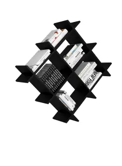 Etajera Farley, Negru, 90 x 27 x 89 cm