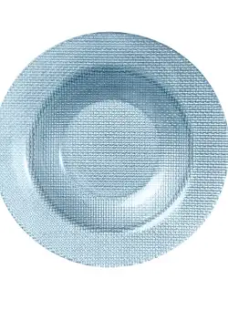 Farfurie adanca sticla Bormioli Inca albastru 23 cm