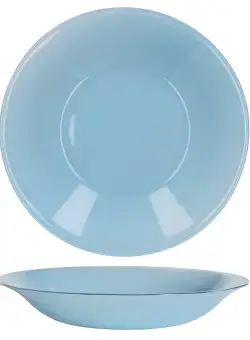 Farfurie adanca sticla Bormioli Tone Blue New Acqua Albastru 23 cm