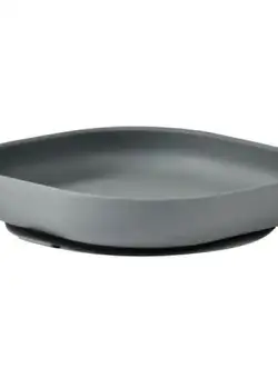 Farfurie silicon cu ventuza Beaba Mineral Grey
