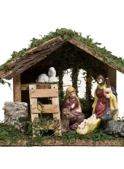 Figura Decorativa, Iesle de Craciun, 21 x 9 x 16 cm, 6 Figurine