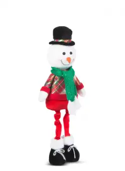 Figurina textila de Craciun - 65 x 18 x 13 cm - om de zapada