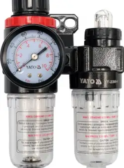 Filtru regulator YATO, cu reductor, 25cm3, ungator ulei 15cm3