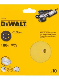 Foi abrazive DeWALT DT3126 Velcro 150mm 180gr 10 buc