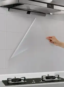 Folie de protectie transparenta pentru bucatarie, autocolanta, rezistenta la temperaturi mari, 60x100cm/60x200cm