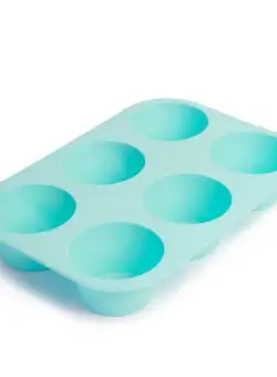 Forma de copt albastra, din silicon - 6 cupe