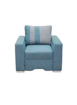 Fotoliu ALESSIA cu arcuri, albastru, 104x92x82 cm