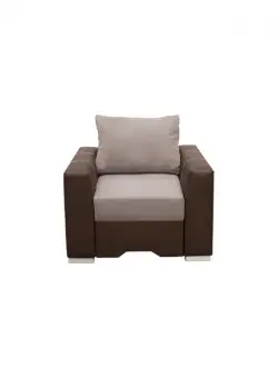 Fotoliu ALESSIA extensibil, cu arcuri, maro + crem, 104x92x82 cm