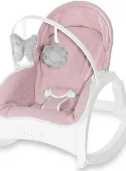 Fotoliu balansoar Lorelli Alex Cameo Rose Stars, cu masuta, vibratii si muzica, Roz