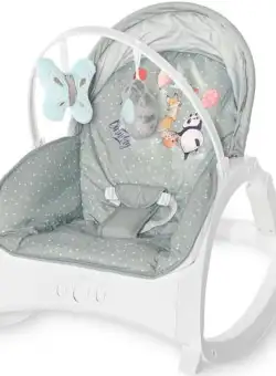 Fotoliu balansoar Lorelli Enjoy Green Birthday, cu vibratii si muzica, Verde