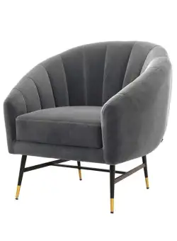 Fotoliu Britney velvet gri - H78 cm