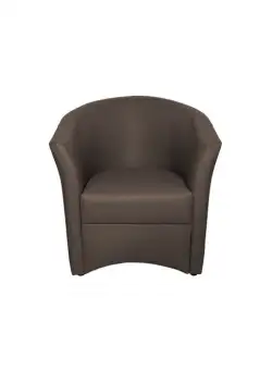 Fotoliu CAFENEA piele ecologica gri elefant, 73x64x78 cm