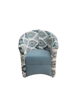 Fotoliu CAFENEA PRINT, albastru deschis + stofa print S4106, 75x65x80 cm