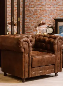 Fotoliu Chesterfild, Brown, 90 x 80 x 155 Cm