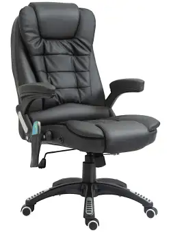 Fotoliu de Birou HOMCOM cu Masaj Relaxant, Reglabil, Negru, 62x68x111-121cm | Aosom Romania