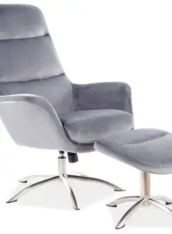 Fotoliu de relaxare Nixon Velvet Gri - H 110