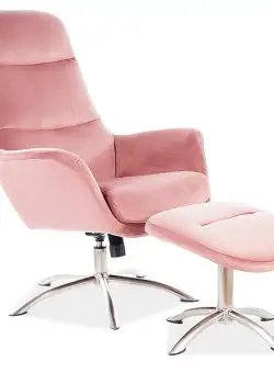 Fotoliu de relaxare Nixon Velvet Roz - H 110