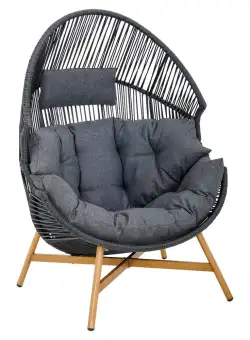 Fotoliu de terasa 1 loc Holand pentru copii antracit L64 cm