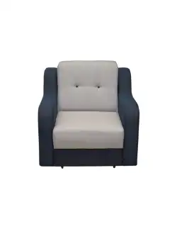 Fotoliu GINA extensibil, cu arcuri si lada depozitare, albastru + gri albastrui, 95x98x95 cm