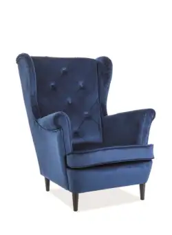 Fotoliu Lady velvet bleumarin Blu86/wenge