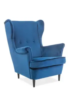 Fotoliu Lord velvet bleumarin Blu86/wenge