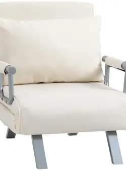 Fotoliu pat extensibil Modern HOMCOM 2 in 1 cu spatar reglabil pe 5 nivele, 65x69x82cm | AOSOM RO