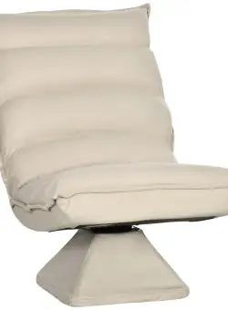 Fotoliu Relax din material capitonat cu pivotare la 360°, fotoliu rabatabil pe 3 nivele cu cadru din otel 62x62x95cm, bej HOMCOM | Aosom RO