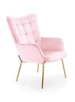 Fotoliu tapitat Castel 2 Roz Deschis – l79 x A71 x h97 cm