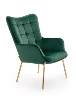 Fotoliu tapitat Castel 2 verde - H 97 cm