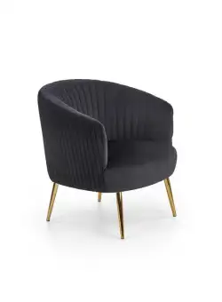 Fotoliu tapitat Crown negru