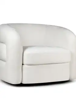 Fotoliu tapitat Duffy alb/negru H74 cm