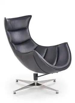 Fotoliu tapitat Luxor negru - H 96 cm