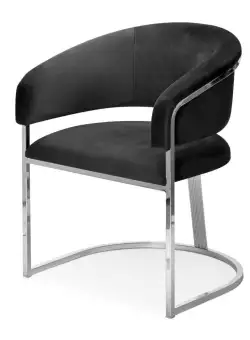 Fotoliu tapitat Marcille negru/silver – H79 cm