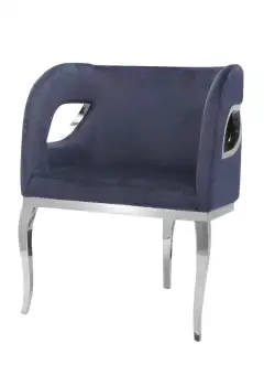 Fotoliu tapitat Morello bleumarin/silver – H78 cm