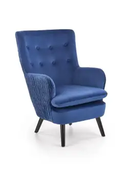 Fotoliu tapitat Ravel Velvet albastru – H100 cm