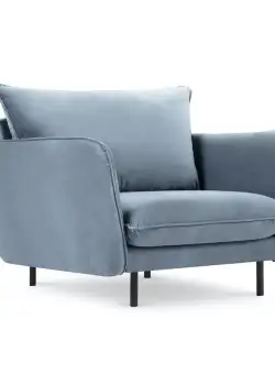 Fotoliu tapitat Vienna velvet/picioare negre – L95 x l92 x h95 cm