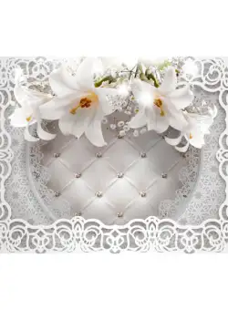 Fototapet Lilies And Quilted Background 250 x 175 cm-Resigilat